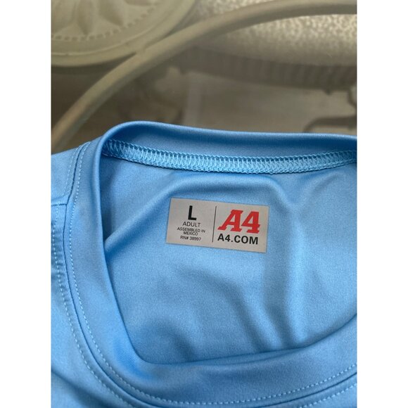 A4 "Trench Approved" Long Sleeve Light Blue T-Shirt L - Picture 3 of 6